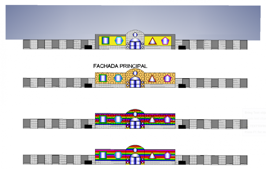 Architectural building entrance structure detail autocad file