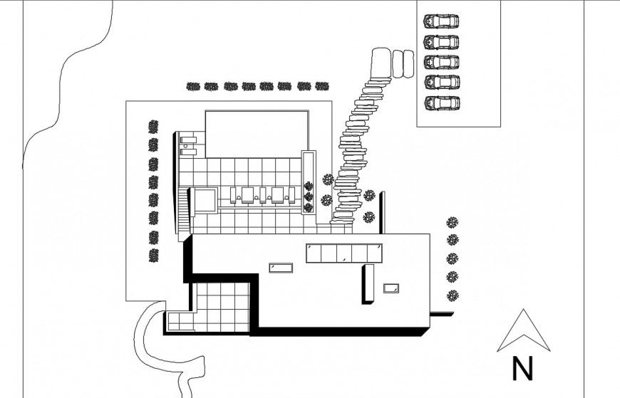 Architectural building plan detail 2d view CAD block layout file in autocad format