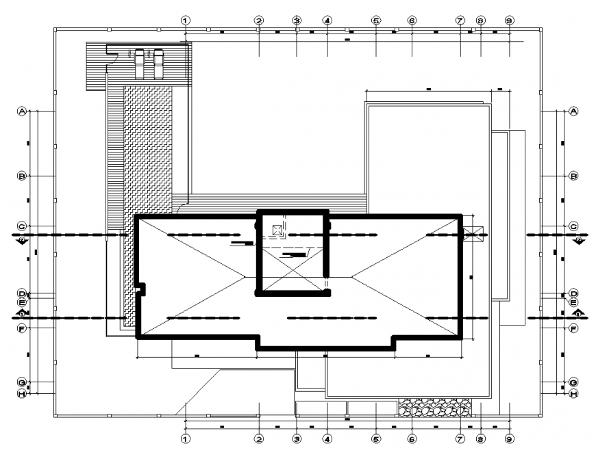 Architectural detail of house plan dwg file