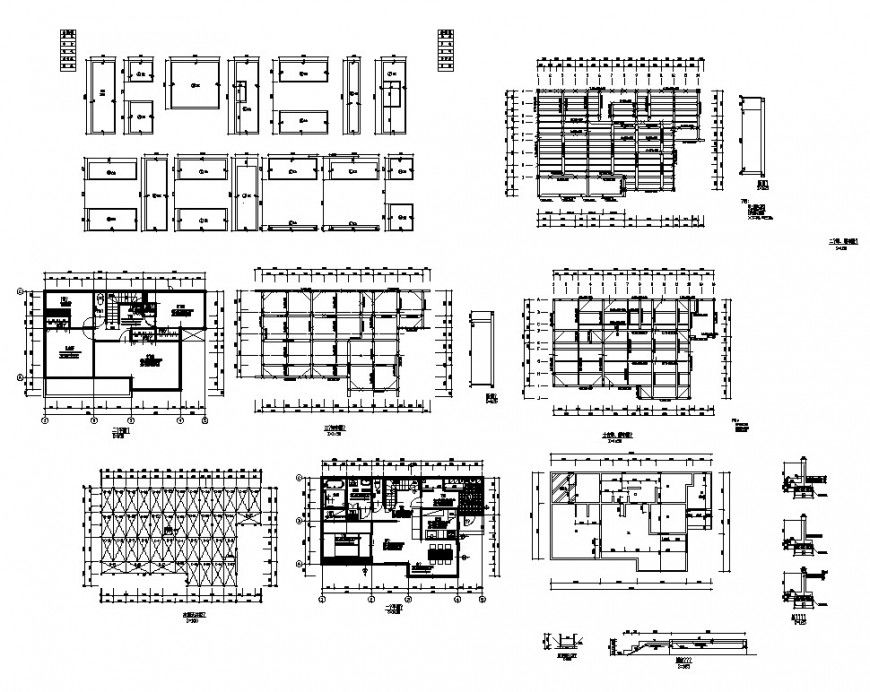 Architectural detail of housing structure CAD block layout file in dwg format