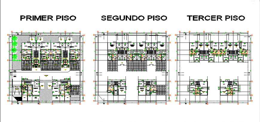 Architectural duplex house design drawing