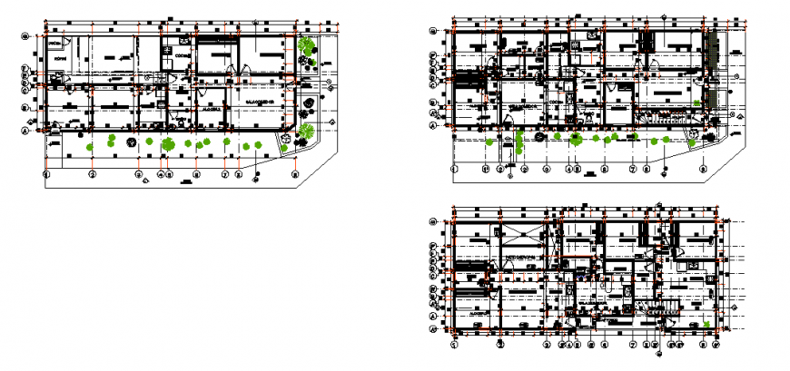 Architectural floor Plans  of house corner design drawing