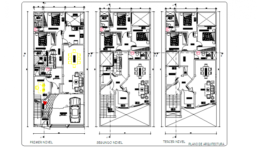 Architectural layout design drawing of family house design drawing