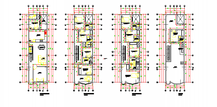 Architectural layout of Single family house design drawing