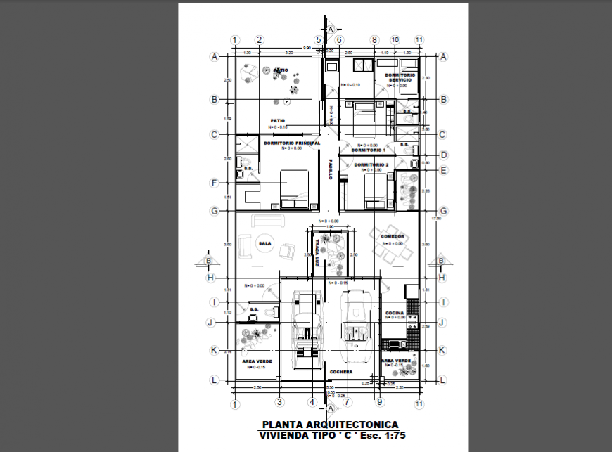 Architectural layout plan design drawing of villa design
