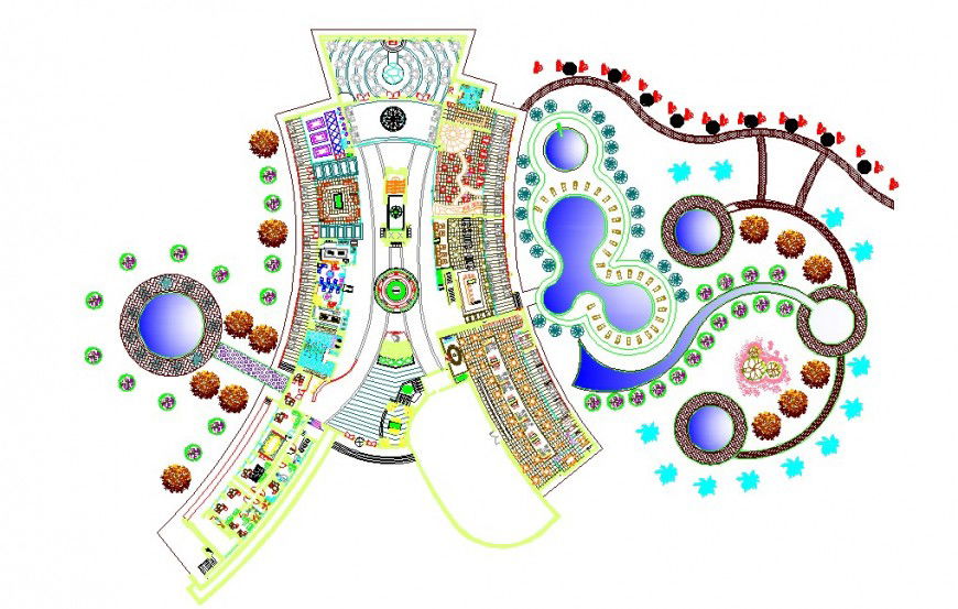 Architectural layout plan of a hotel dwg file