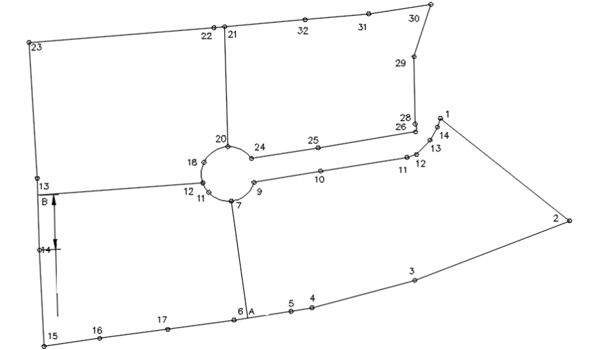 Architectural layout plan of sub division governments map in auto cad