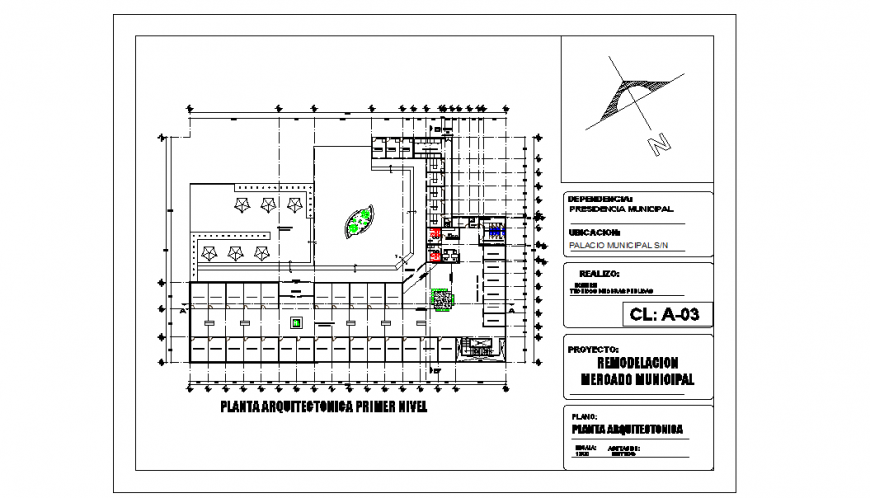 Architectural level first level Detail plan