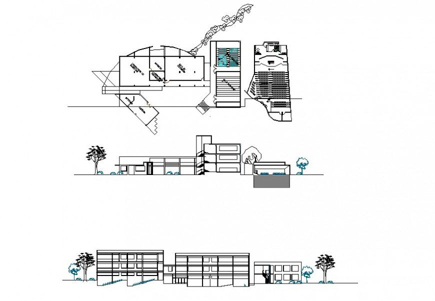 Architectural office building plan drawing in dwg AutoCAD file.