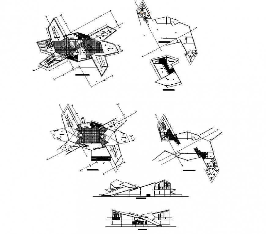 2D Structural Layout of Office Building in AutoCAD File