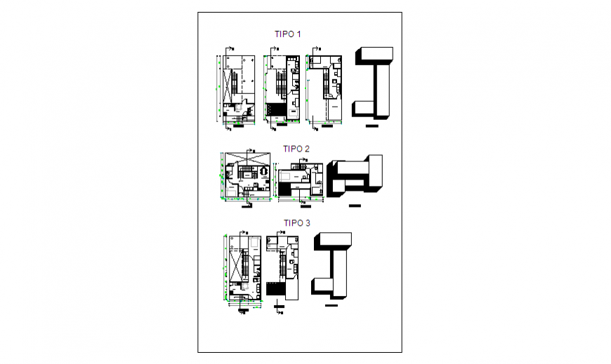 Architectural plan design drawing of urban housing design