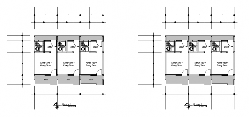 Architectural plan design of small school house design drawing