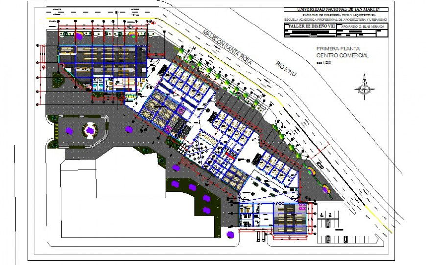 Architectural plan of building and area 2d view CAD block layout file in autocad format