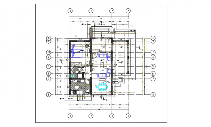 Architectural planning design of small villa design drawing