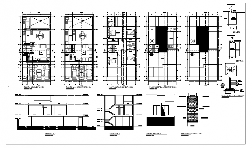 Architectural project design drawing of house for rent design