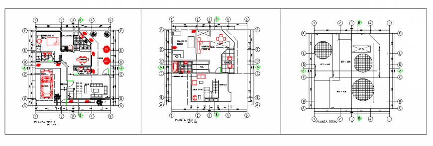 Architectural project of single family dwelling of 36m2 design drawing