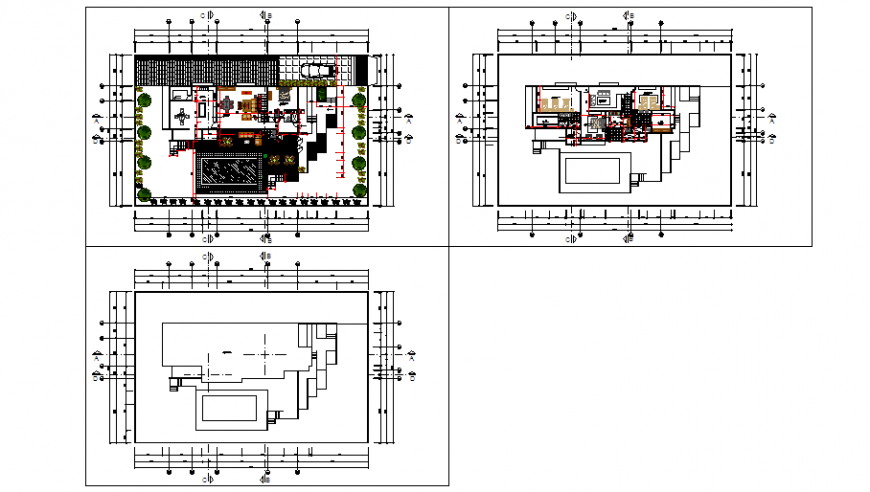 Architectural proposed layout design drawing of living place design