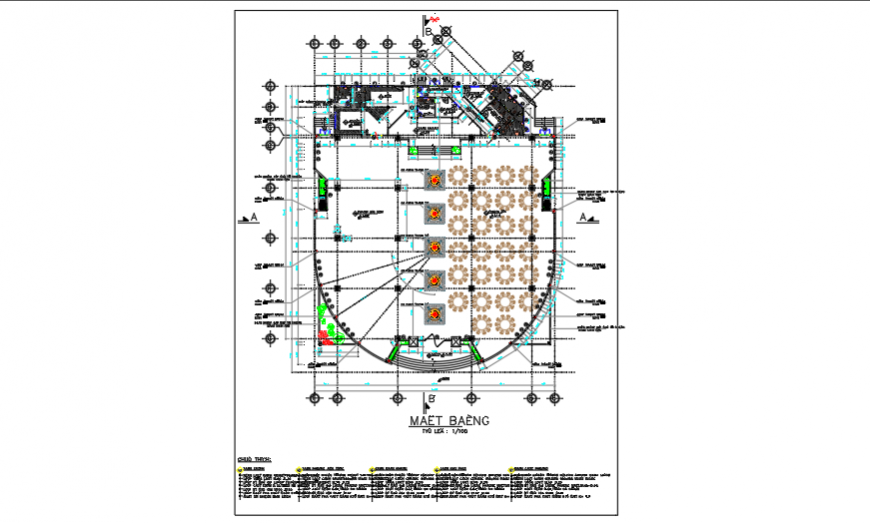 Architectural proposed layout of community center design drawing