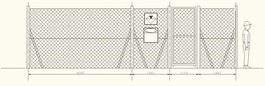Architectural Security Fence detail elevation autoacd file