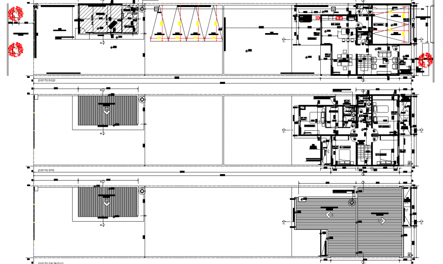 Architectural top view layout plan , construction detail dwg file