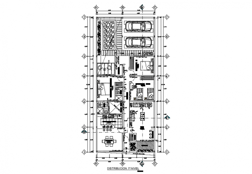 Architectural top view layout plan detail dwg file