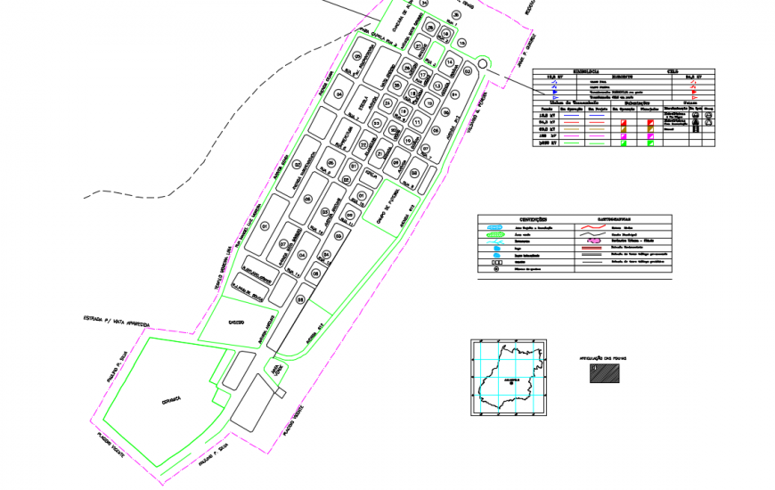 Architectural town planing lay-out drawing in design
