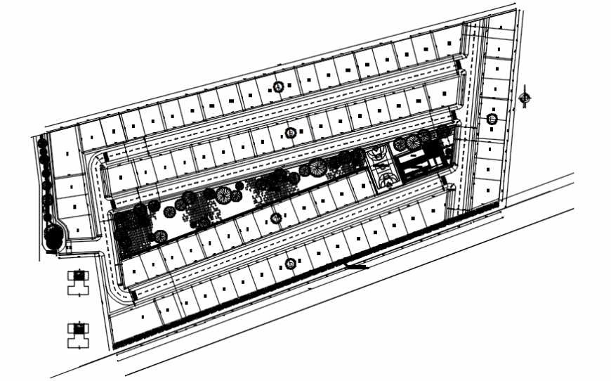 Architectural view of house layout plan in AutoCAD file