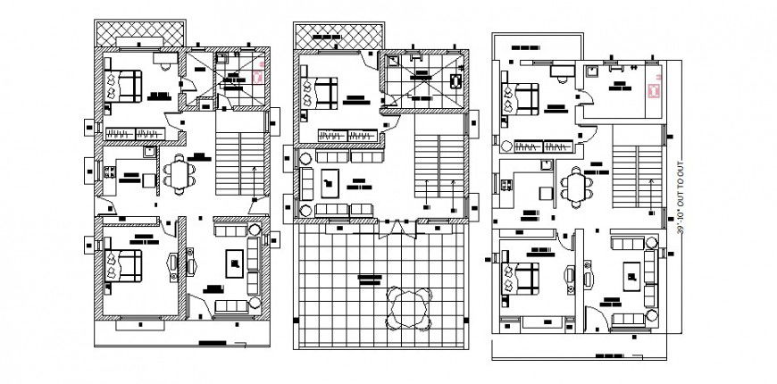 Architectural view of housing plan in AutoCAD software