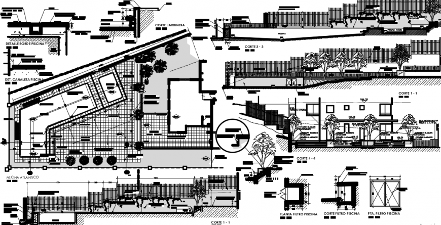Architecture club house project autocad file