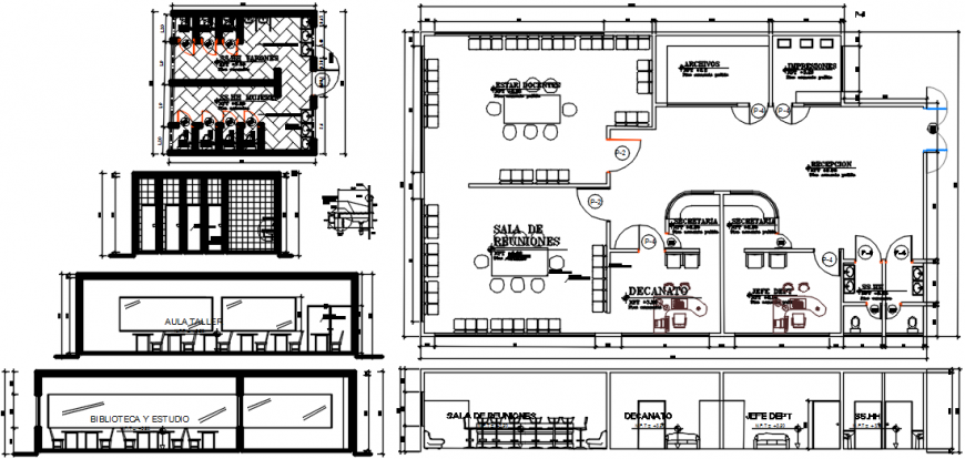 Architecture college departments layout plan cad drawing details dwg file