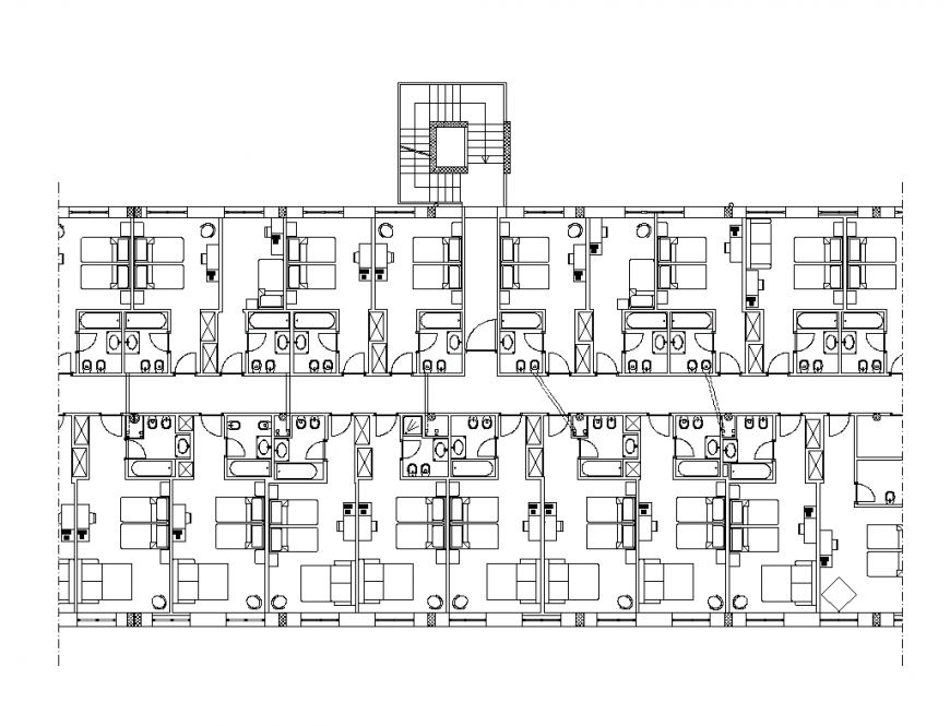 Architecture design of hotel floor plan dwg file