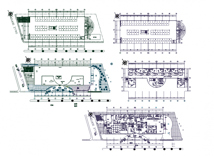 Architecture design with residential area dwg file