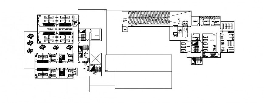 Architecture distribution layout plan details of city hospital dwg file