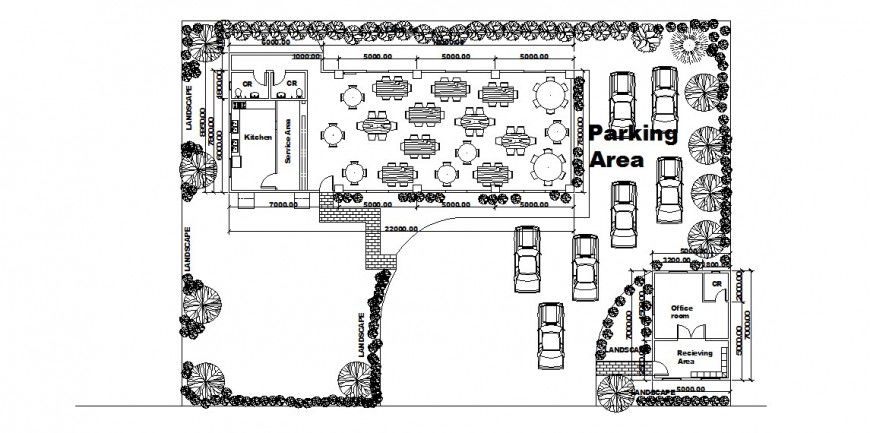 Architecture distribution layout plan drawing details of local restaurant dwg file