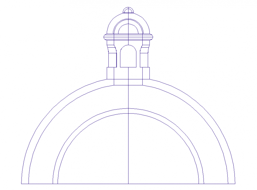 Architecture drawing of dome in dwg file.