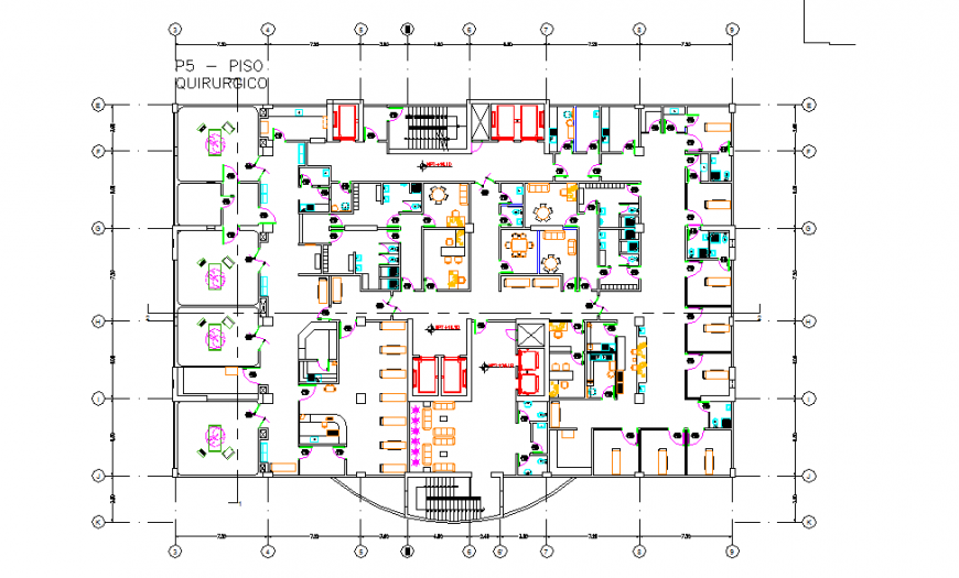 Architecture Hospital Plan & Furniture Detail