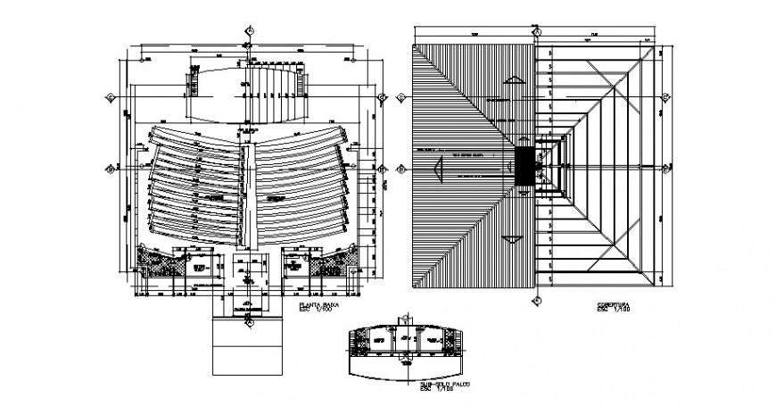 Architecture layout plan, cover plan and cad drawing details of church dwg file