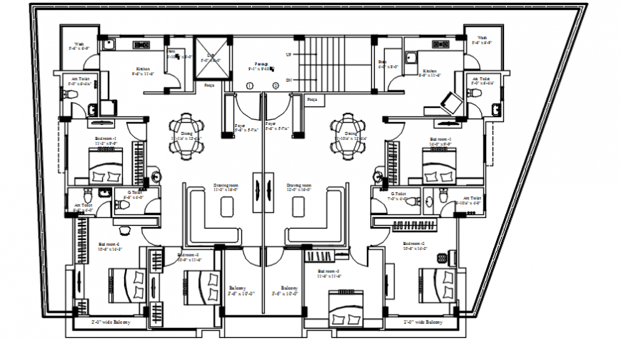 Architecture layout plan details of house of apartment building dwg file