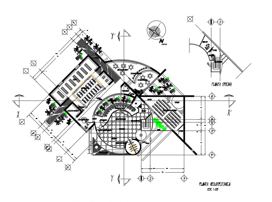 Architecture layout plan details of multi-flooring college building dwg file
