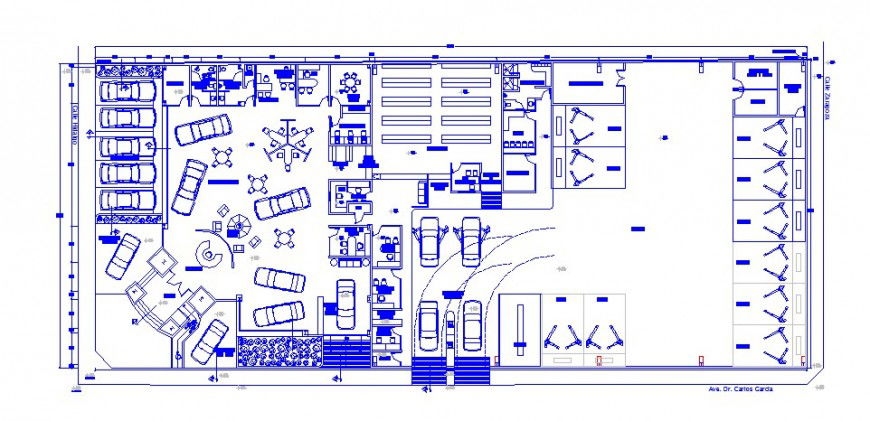 Architecture layout plan drawing details of admin office building dwg file