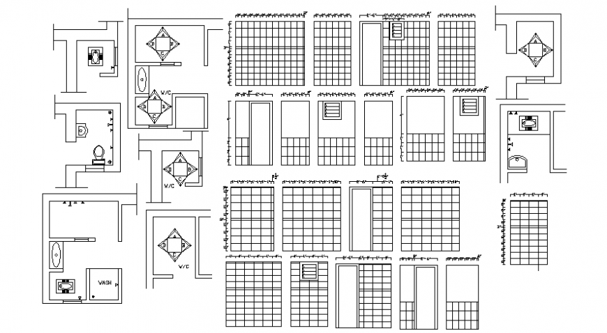 Architecture layout plan of bathroom