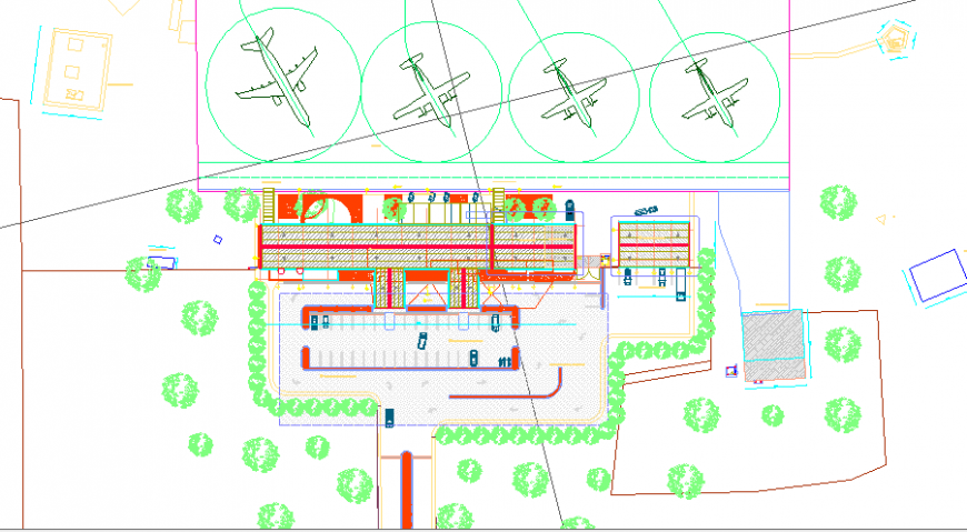 Architecture layout plan of domestic airplane cad drawing details dwg file