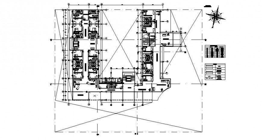 Architecture layout plan of staff residence cad file