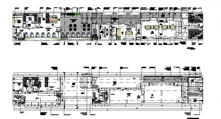 Architecture layout plan with furniture of commercial store dwg file