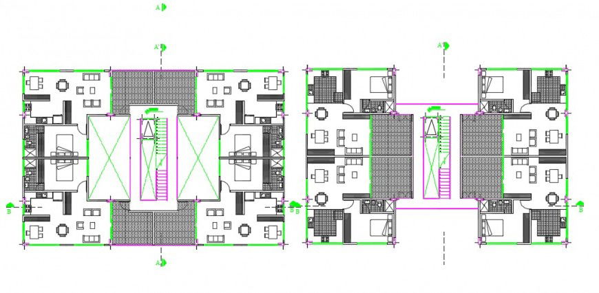 Architecture layout top view plan detail and furniture detail dwg file