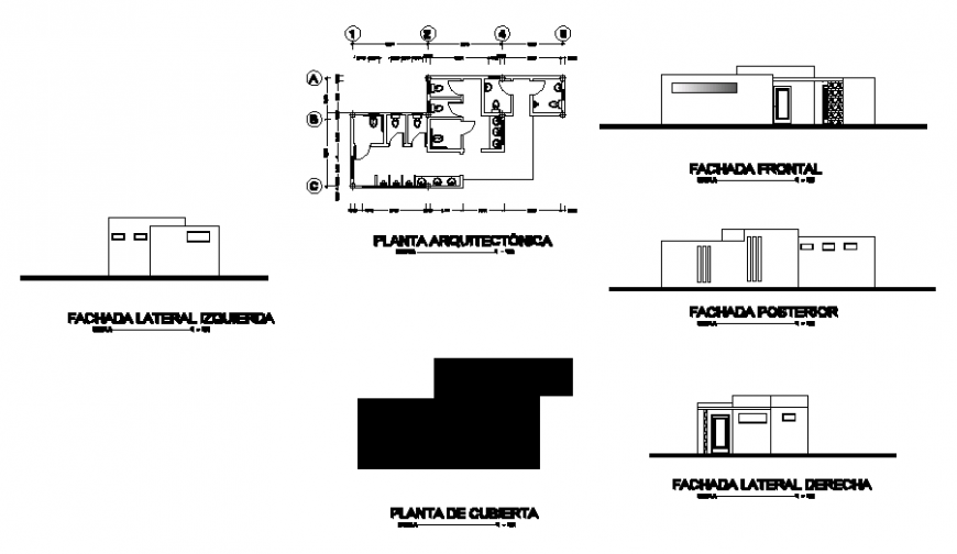 Architecture plan of house in auto cad file