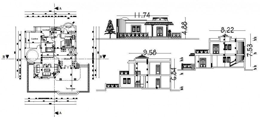 architecture residence project autocad file