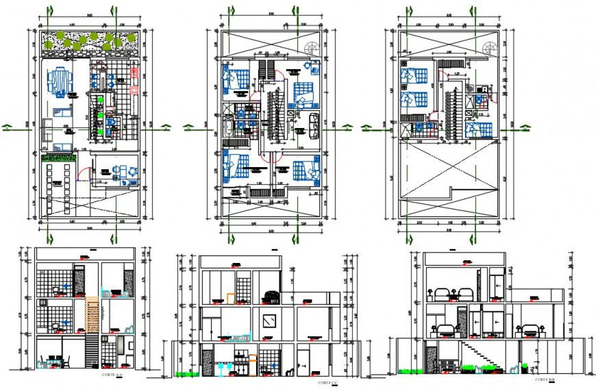 Architecture residence project detail cad file