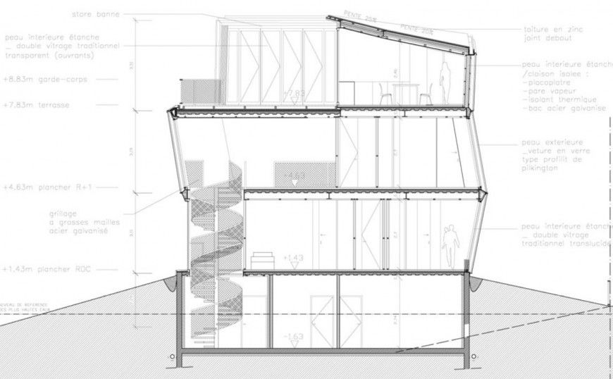 Architecture sectional plan dwg file
