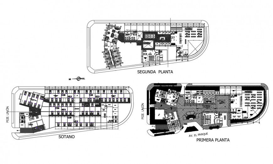 Architecture view of hotel floor plan in auto cad file